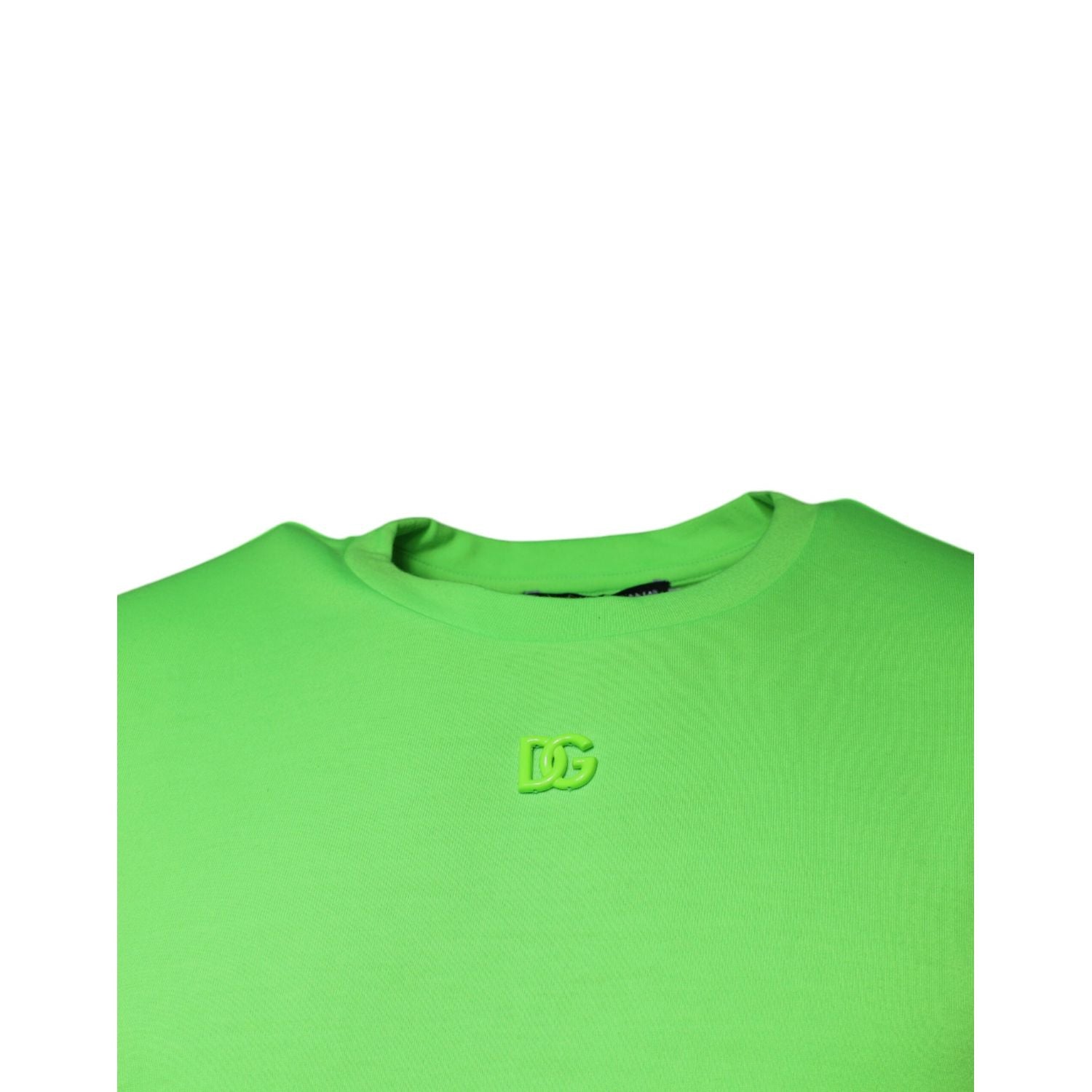 Dolce & Gabbana Green Logo Round Neck Short Sleeves T-shirt