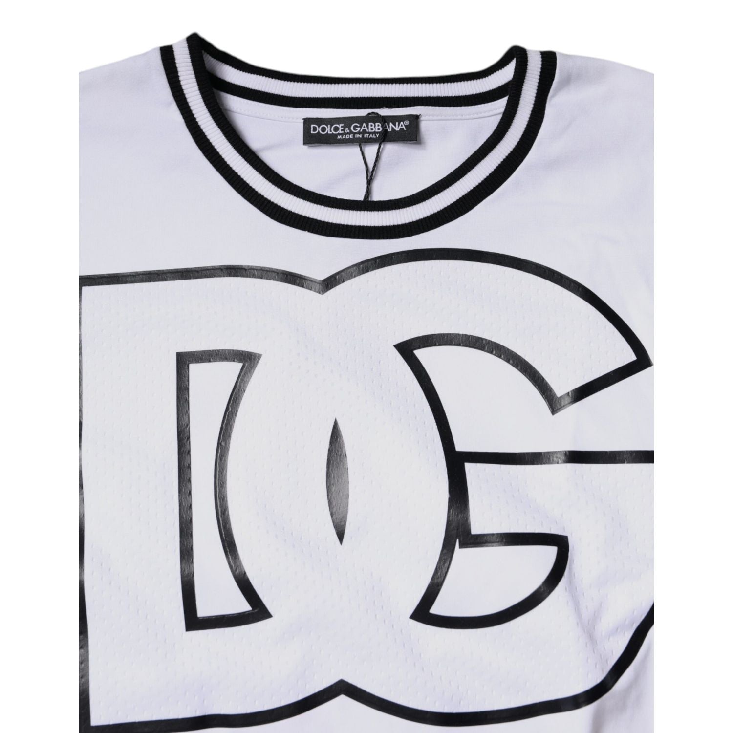 Dolce & Gabbana White Logo Print Crew Neck T-shirt