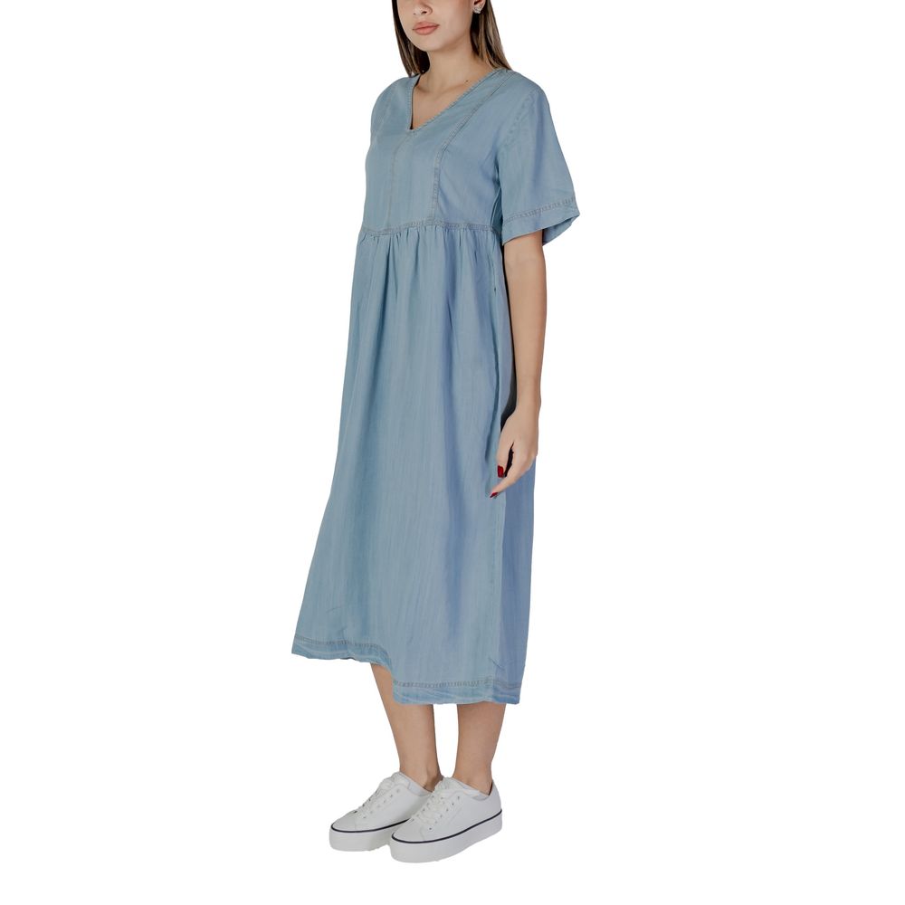 B.Young Light Blue Cotton Long Dress