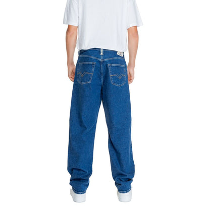 Replay Blue Cotton Relaxed Fit Jeans