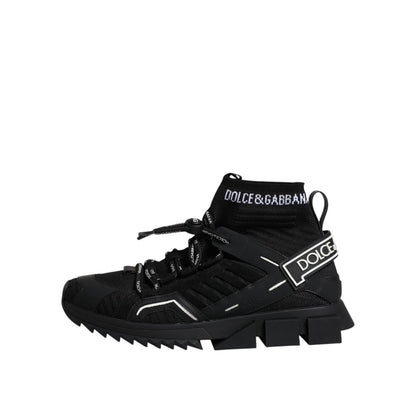 Dolce & Gabbana Black Sorrento Logo Men Sneakers Socks Shoes