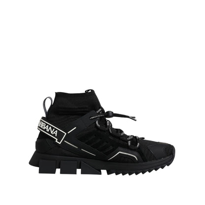 Dolce & Gabbana Black Sorrento Logo Men Sneakers Socks Shoes