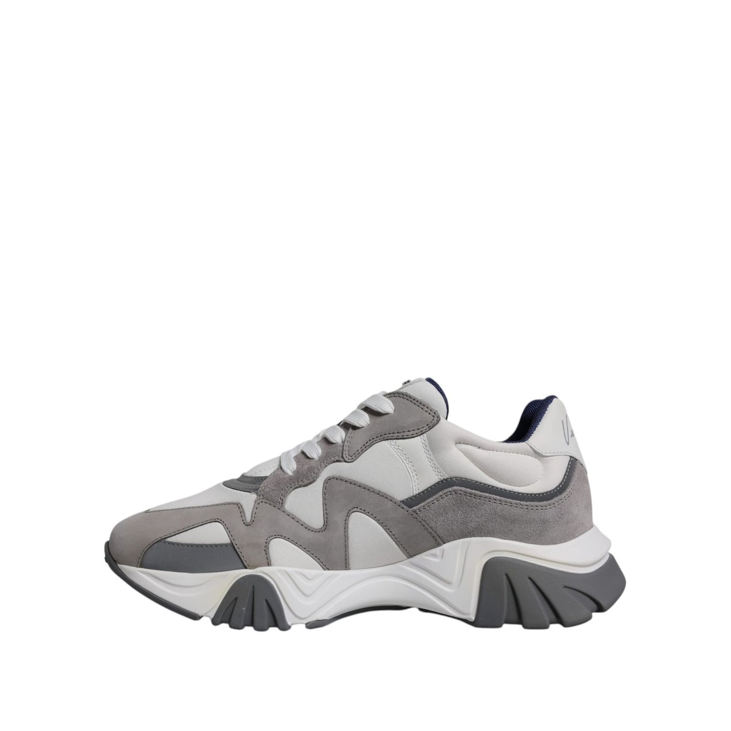 Versace Grey Leather Neoprene Chunky Low Top Squalo Sneakers Shoes