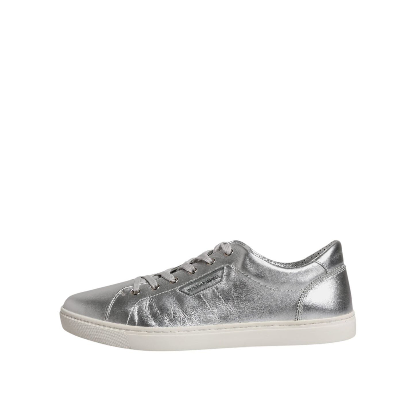 Dolce & Gabbana Silver London Low Top Leather Sneakers Shoes