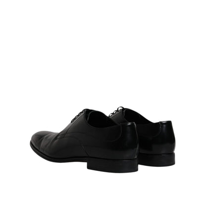 Dolce & Gabbana Black Leather Derby Formal Men Dress Shoes