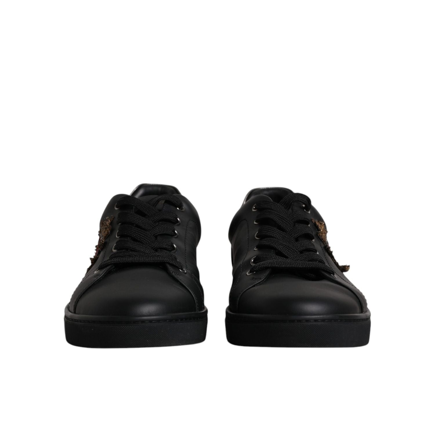 Dolce & Gabbana Black Leather London Heart Men Sneakers Shoes