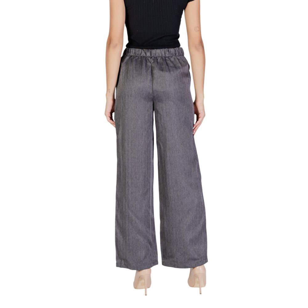 Jacqueline De Yong Gray Polyester Casual Pants
