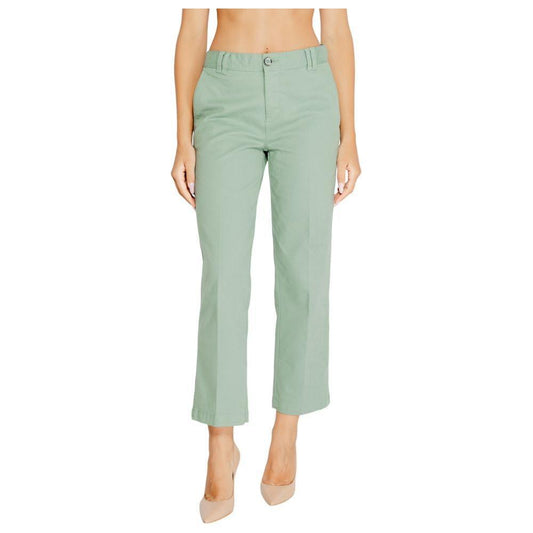 Street One Turquoise Cotton Pant ST-15192202561-W36 | L28