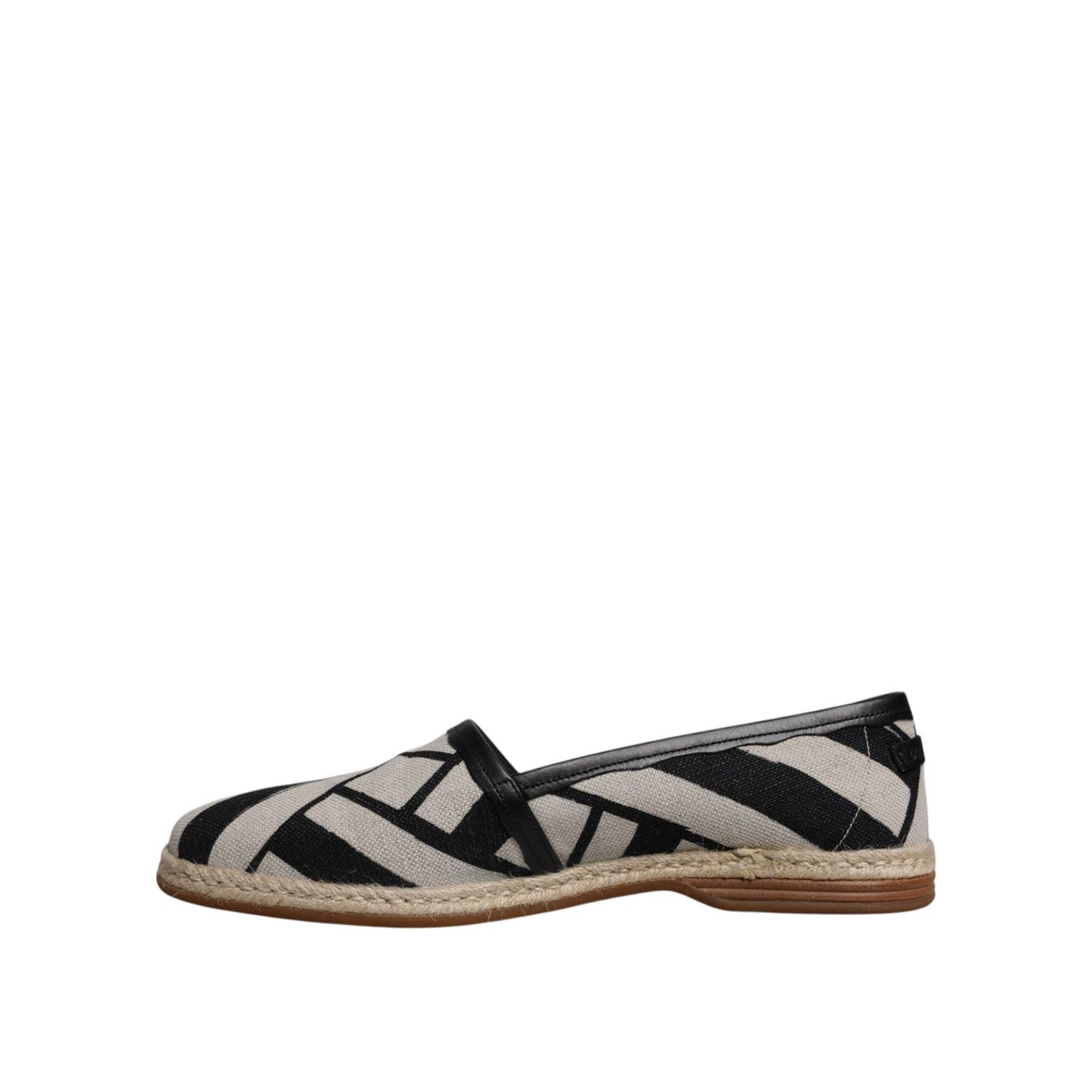 Dolce & Gabbana Black White Stripes Slip On Espadrille Shoes