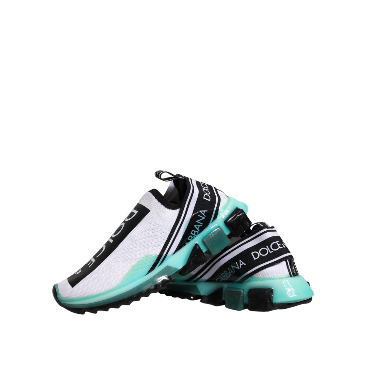 Dolce & Gabbana White Blue Sorrento Slip On Sneakers Shoes