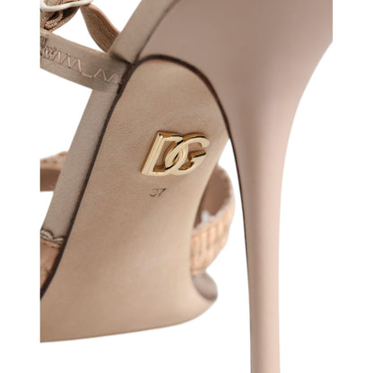 Dolce & Gabbana Beige Keira Slingback Heels Sandals Shoes