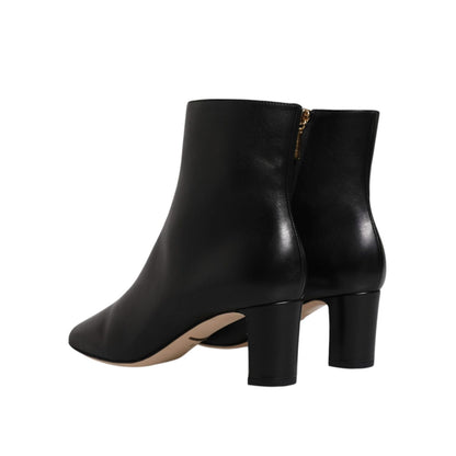Dolce & Gabbana Black Jackie Leather Mid Calf Boots Shoes