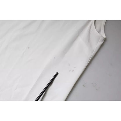 Patrizia Pepe White Mock Neckline Sleeveless Tank Blouse Top