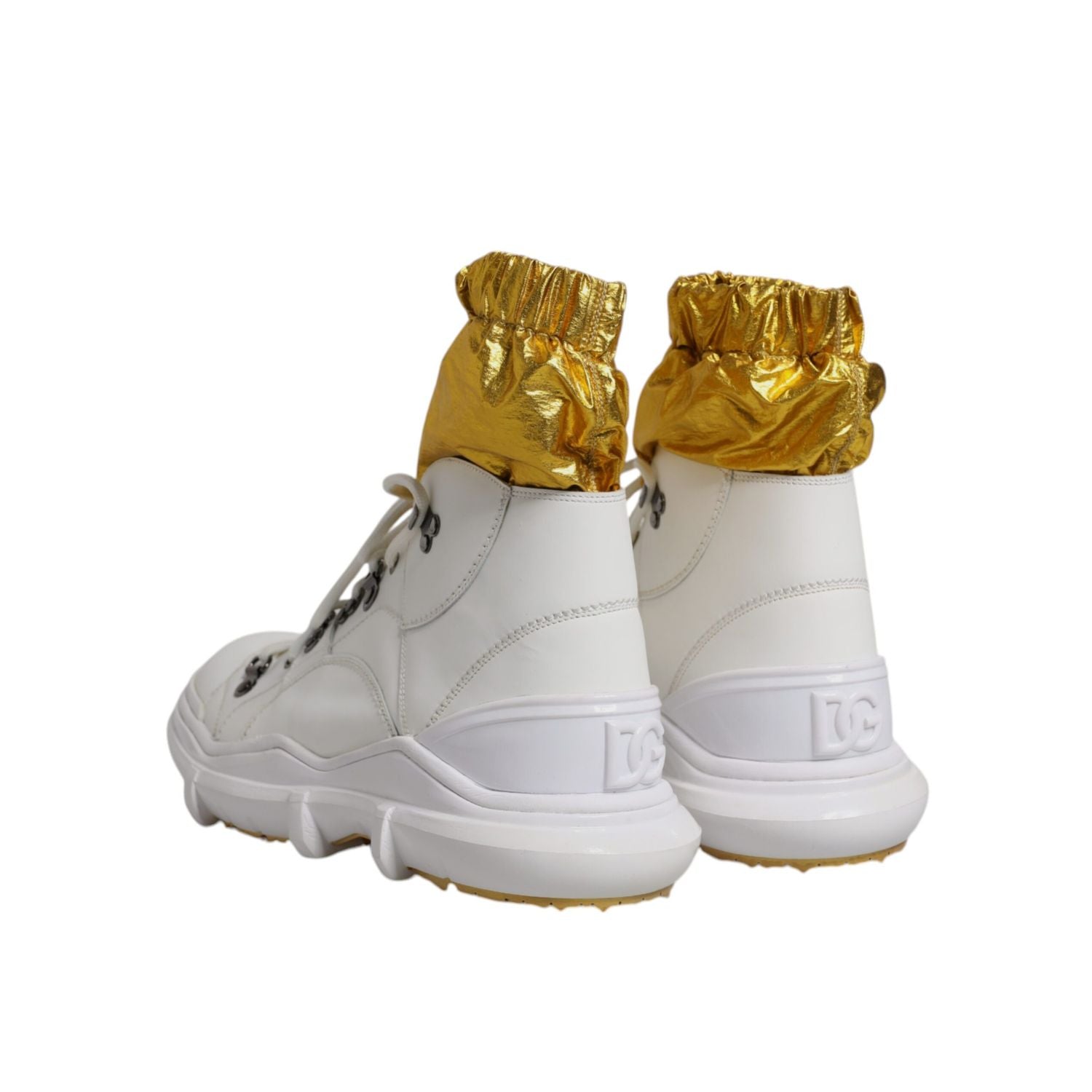 Dolce & Gabbana White Nylon Galileo High Top Sneakers Shoes