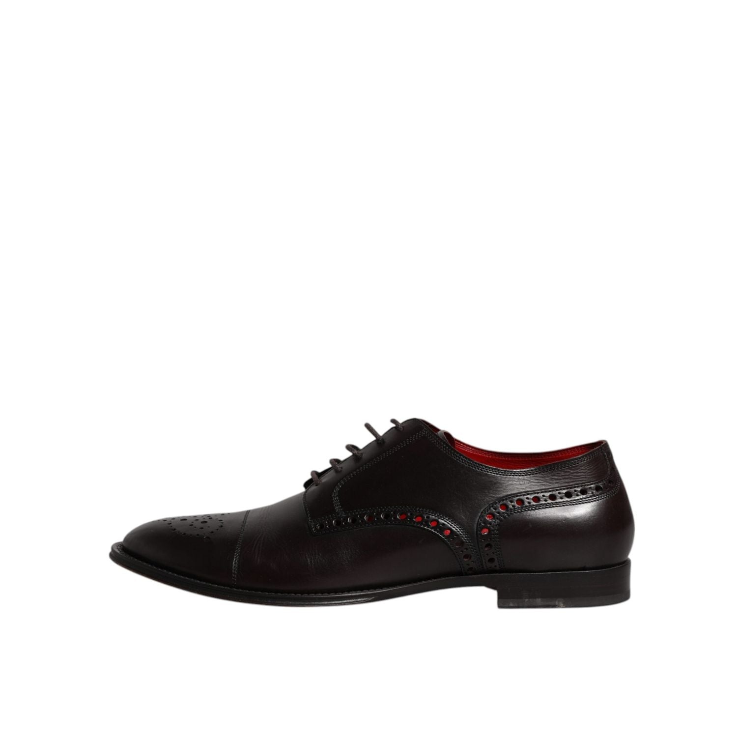 Dolce & Gabbana Black Calfskin Leather Derby Men Dress Shoes
