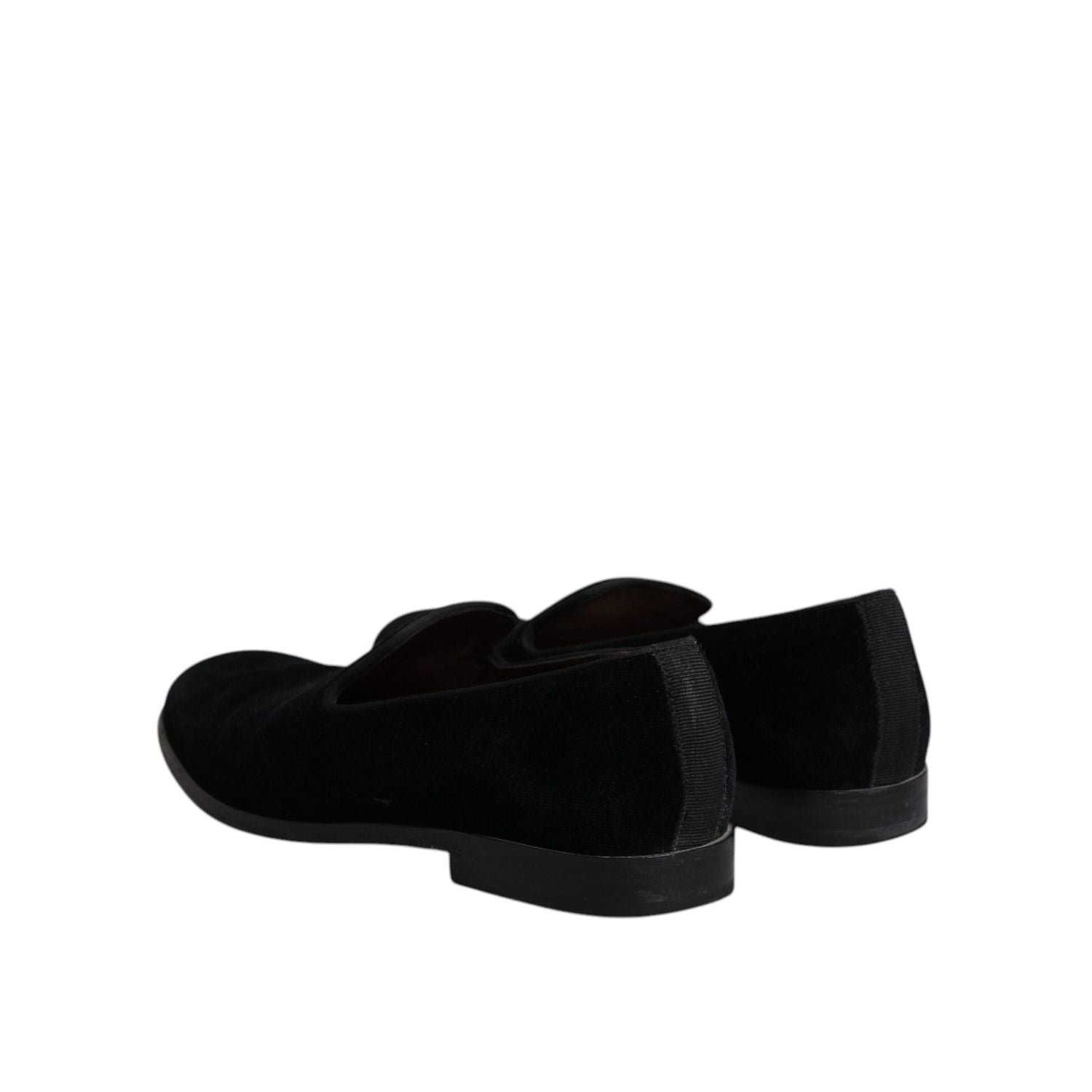 Dolce & Gabbana Black Velvet Loafers Formal Men Dress Shoes