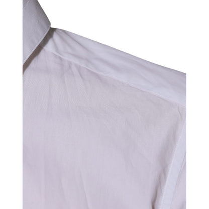 Dolce & Gabbana White Cotton Long Sleeve Formal Dress Shirt
