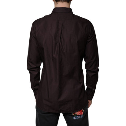 Dolce & Gabbana Purple Cotton Slim Fit MARTINI Dress Shirt