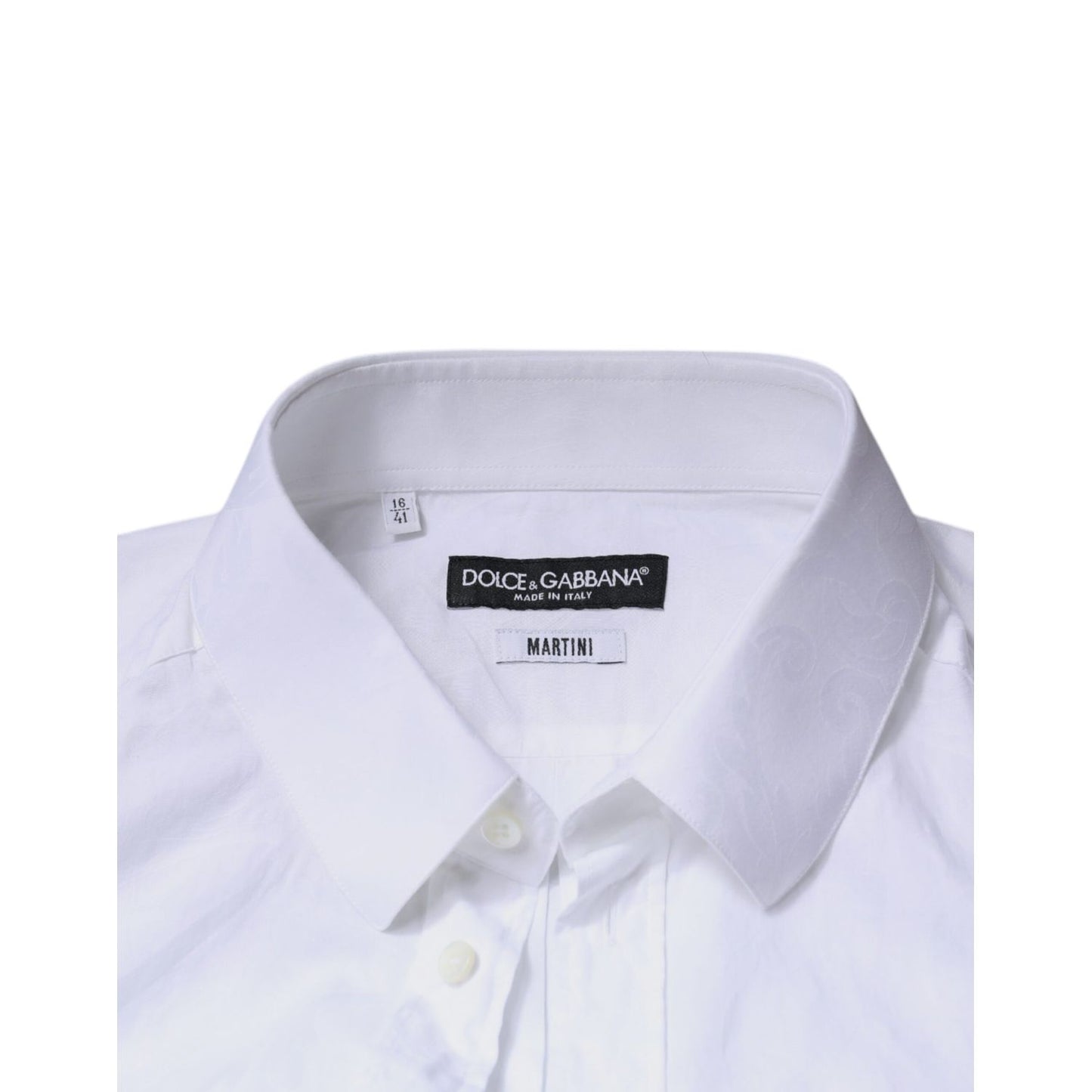 Dolce & Gabbana White Cotton Slim Fit Men MARTINI Dress Shirt