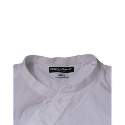 Dolce & Gabbana White Cotton Slim Fit MARTINI Dress Shirt
