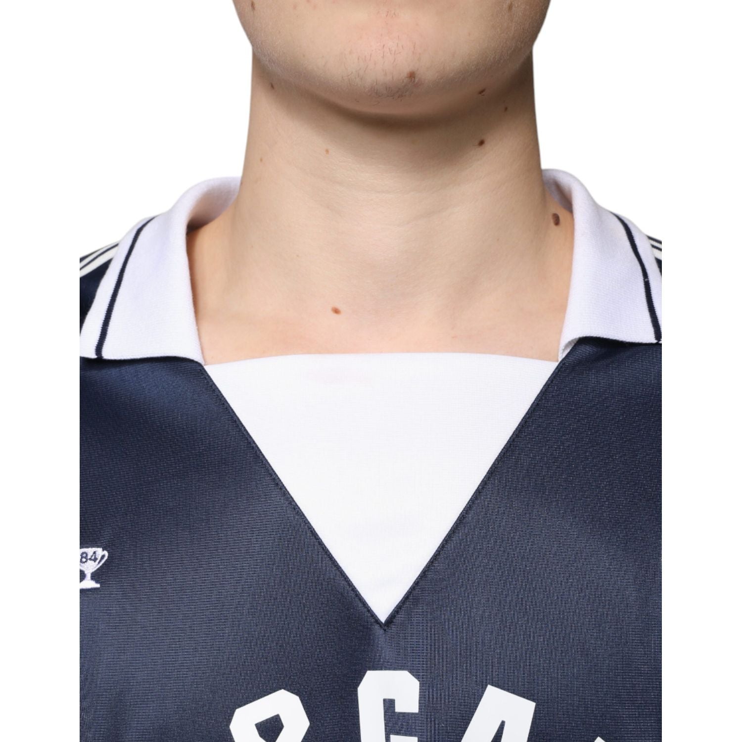 Dolce & Gabbana Blue White Milano Long Sleeve Jersey T-shirt