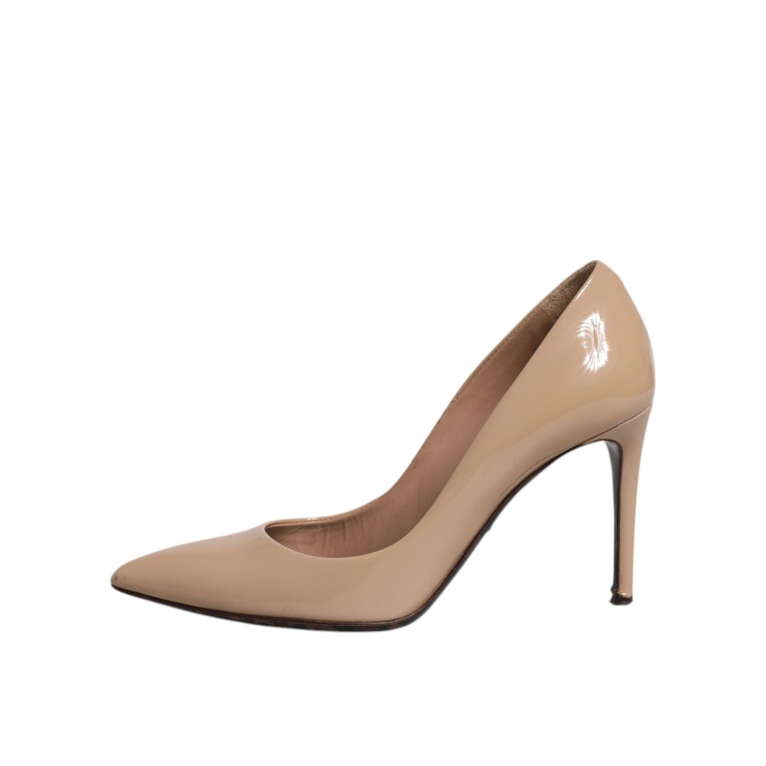 Dolce & Gabbana Beige Patent Leather Stiletto Heel Pumps Shoes