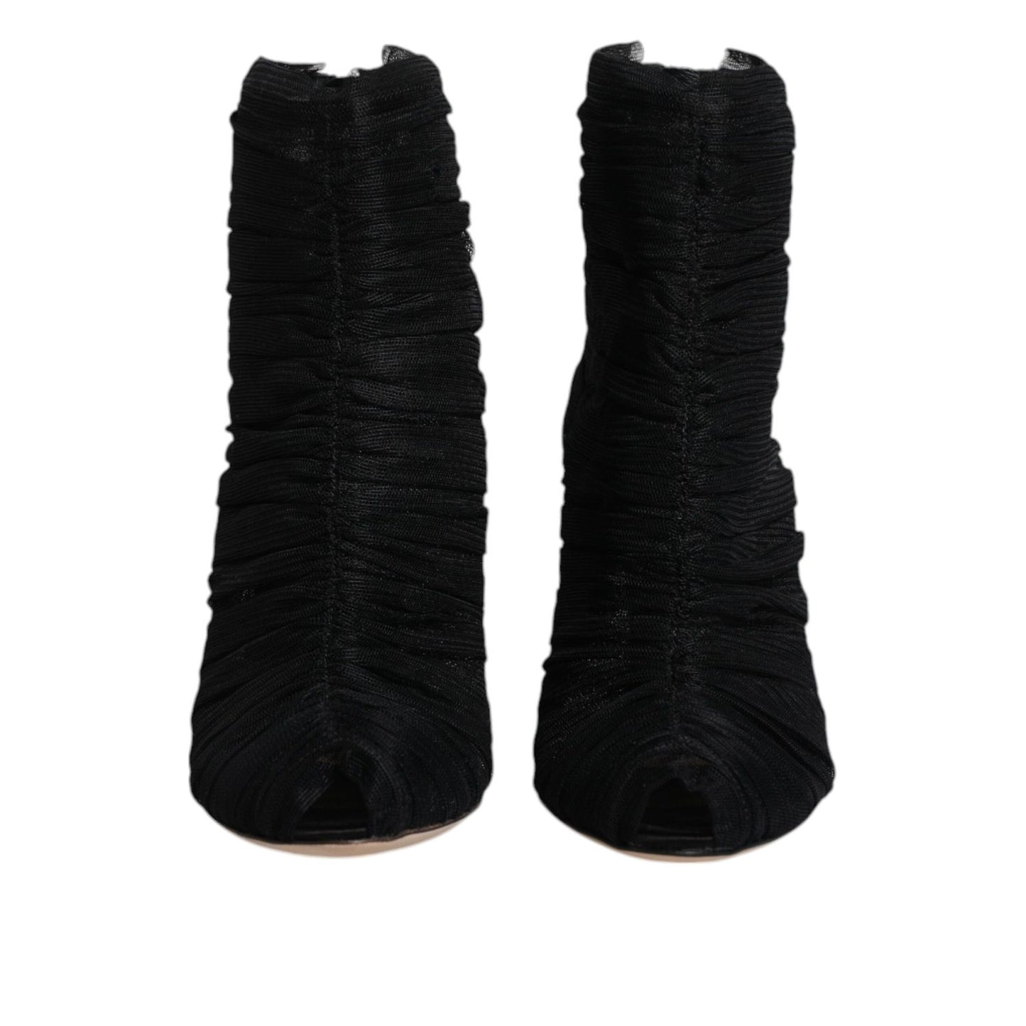 Dolce & Gabbana Black Mesh Stiletto Heels Ankle Boots Shoes