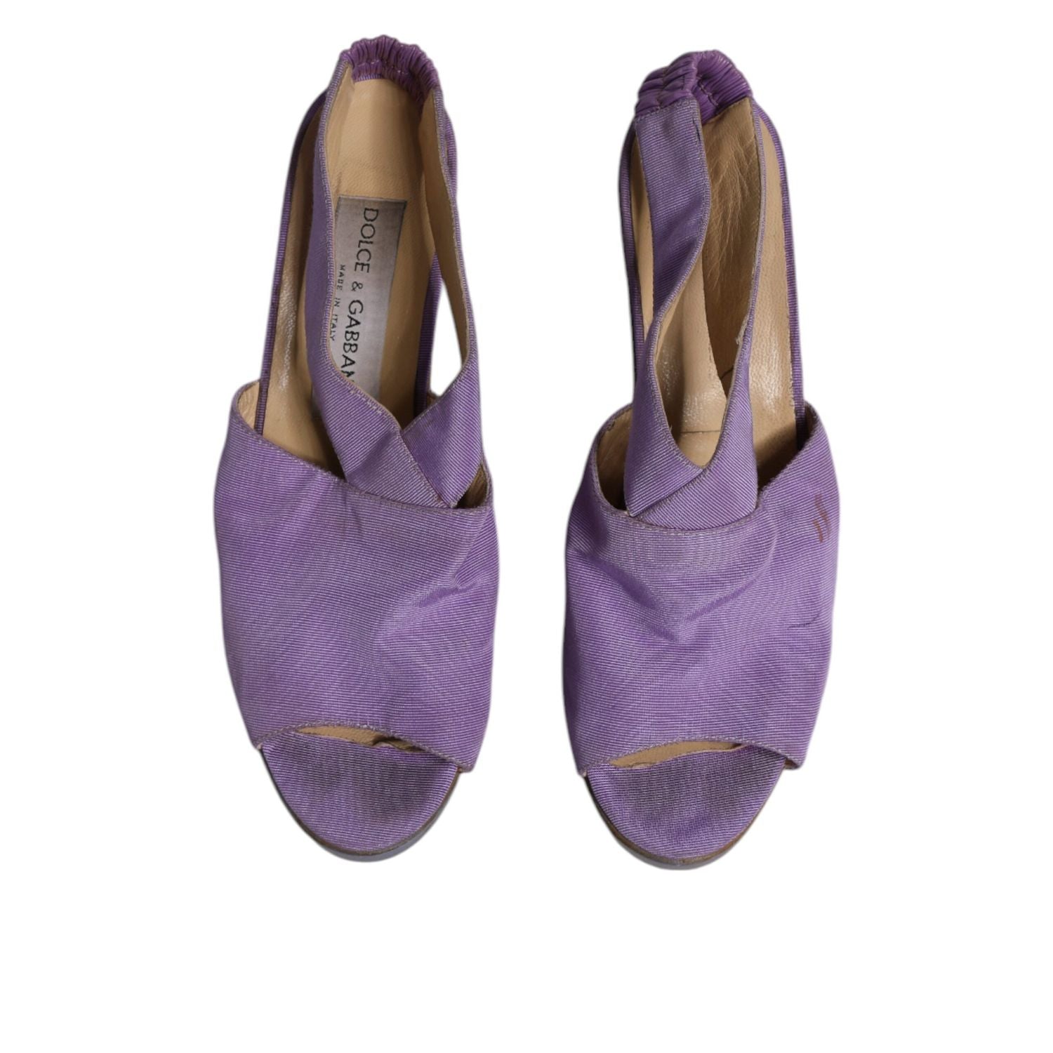 Dolce & Gabbana Purple Platform Slingback Heels Sandals Shoes