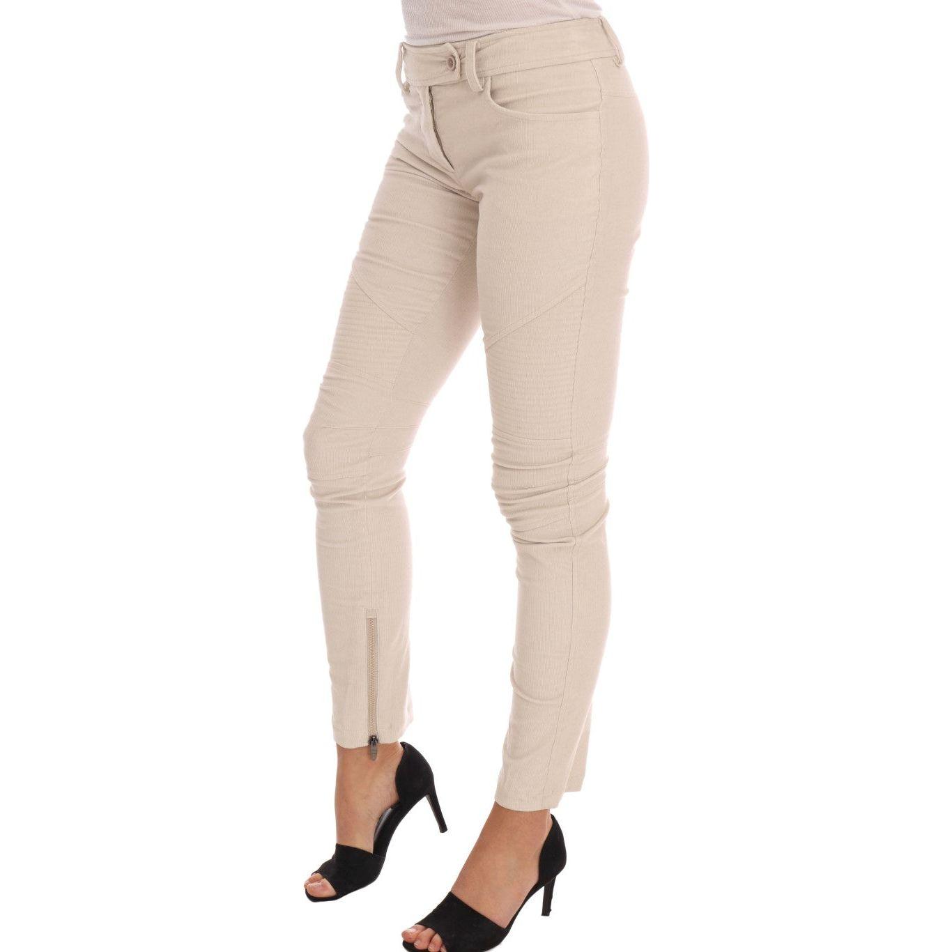 Ermanno Scervino Beige Slim Jeans Corduroy Skinny Pants