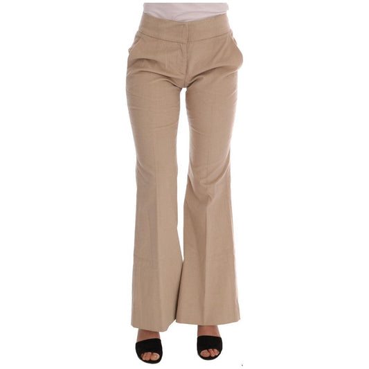 Ermanno Scervino Beige Cotton Bootcut Pants Jeans & Pants
