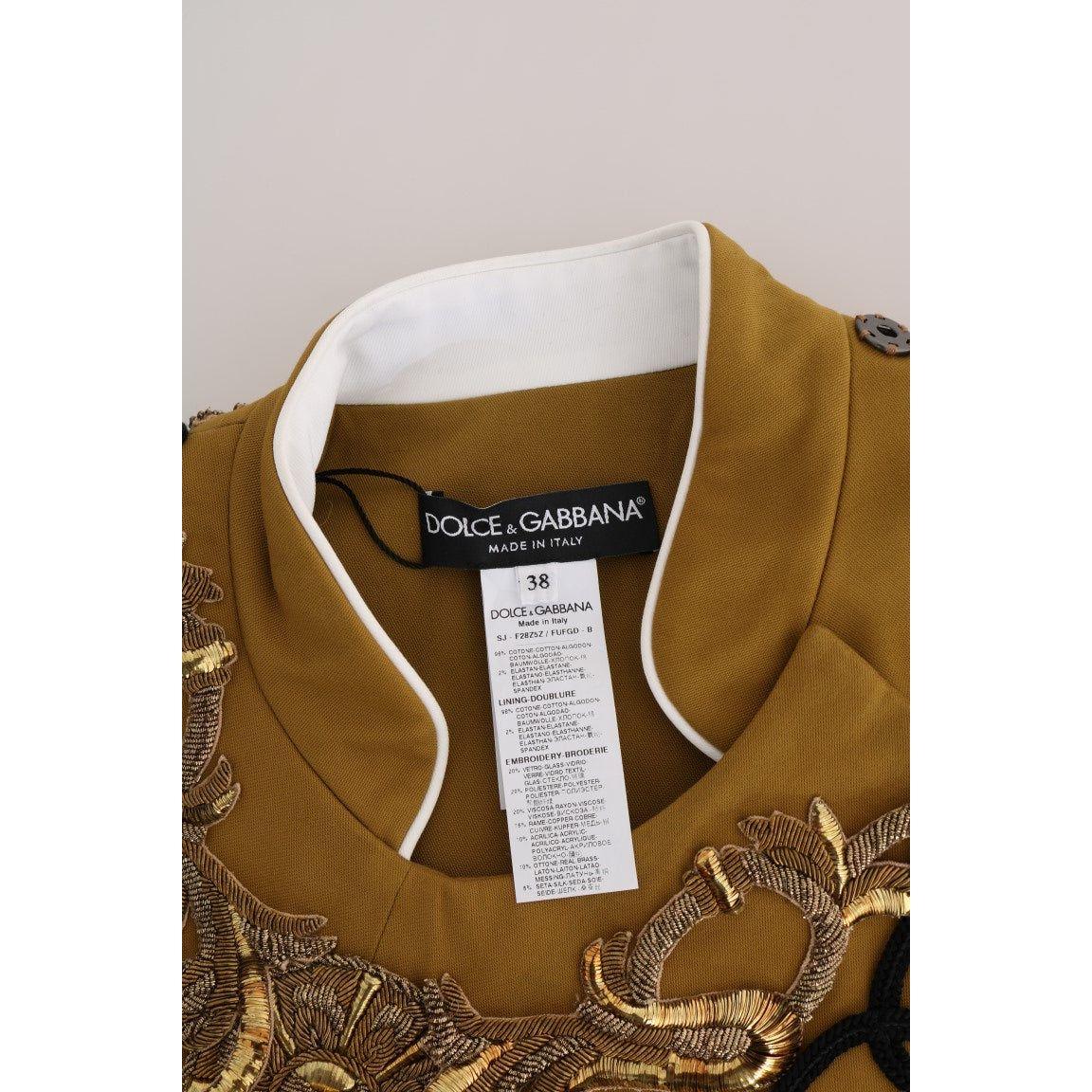 Dolce & Gabbana Yellow Crystal Cross Vest Jacket Vest Jacket