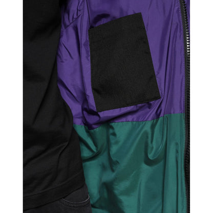 Dolce & Gabbana Black Nylon Puffer Men Full Zip Jacket