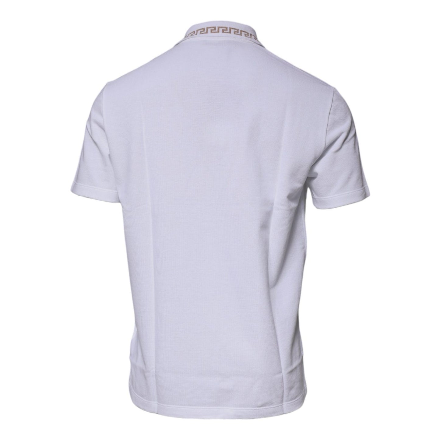 Versace White Viscose Collared Men Polo Short Sleeves T-shirt
