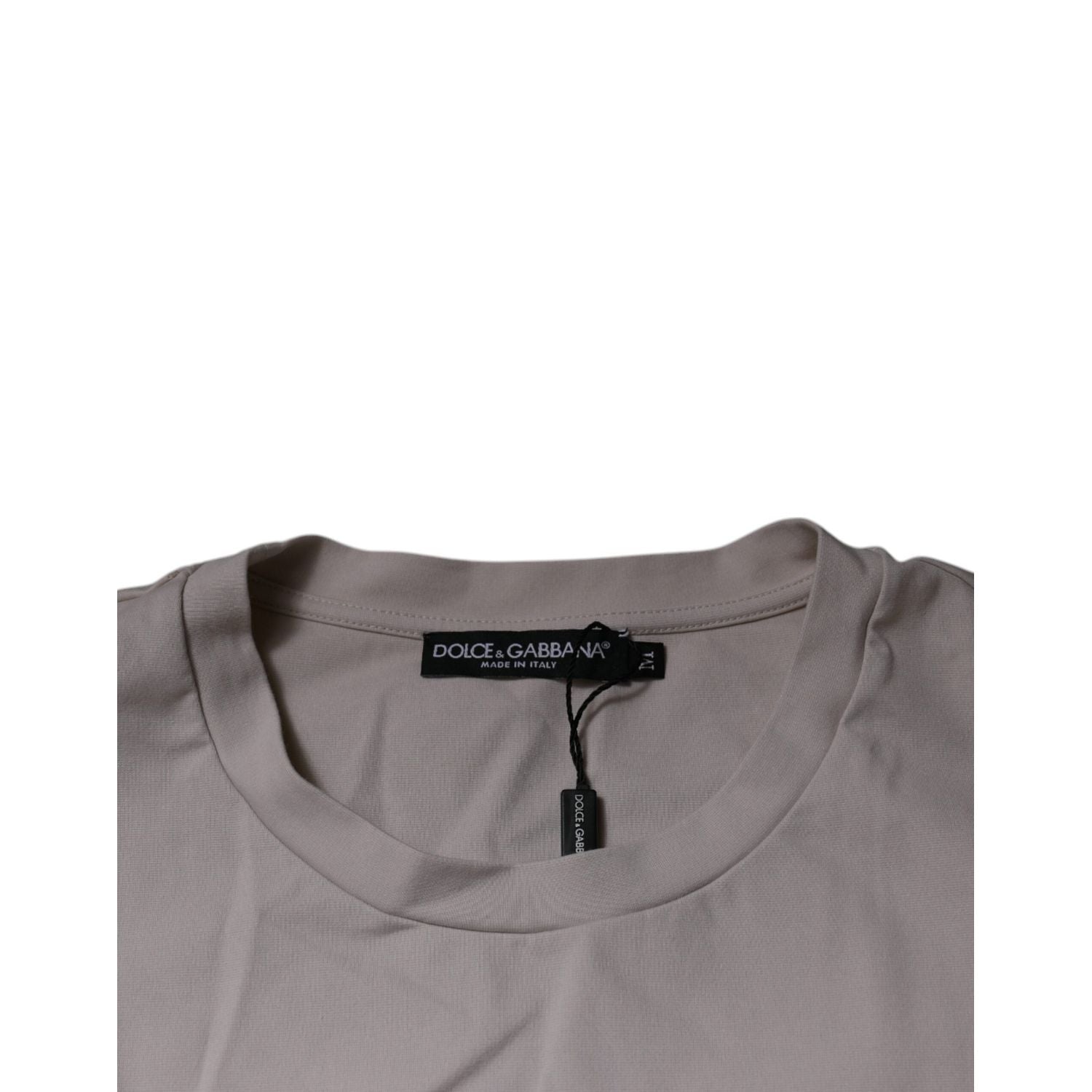Dolce & Gabbana Beige DG Logo Crew Neck Short Sleeves T-shirt