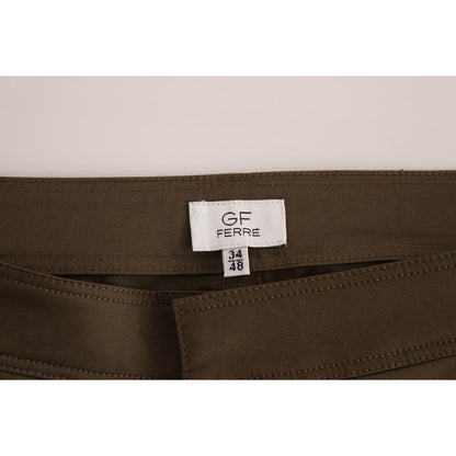 GF Ferre Green Cotton Stretch Comfort Fit Pants