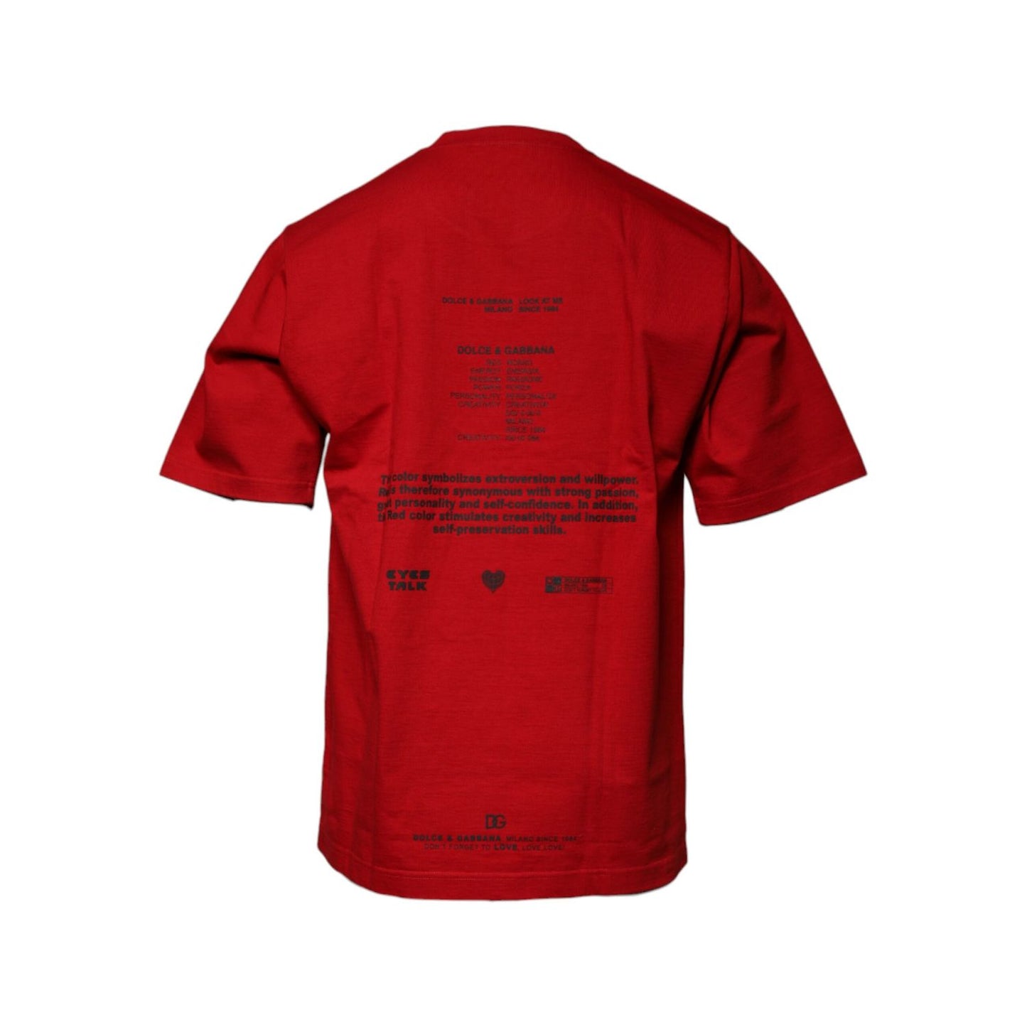 Dolce & Gabbana Red DG Eye Cotton Crew Neck T-shirt