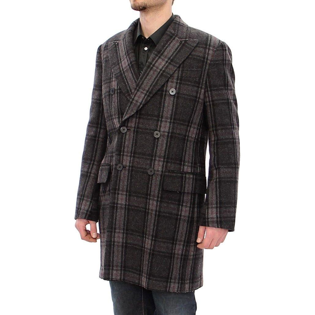 Dolce & Gabbana Gray Double Breasted Coat Jacket Coats & Jackets