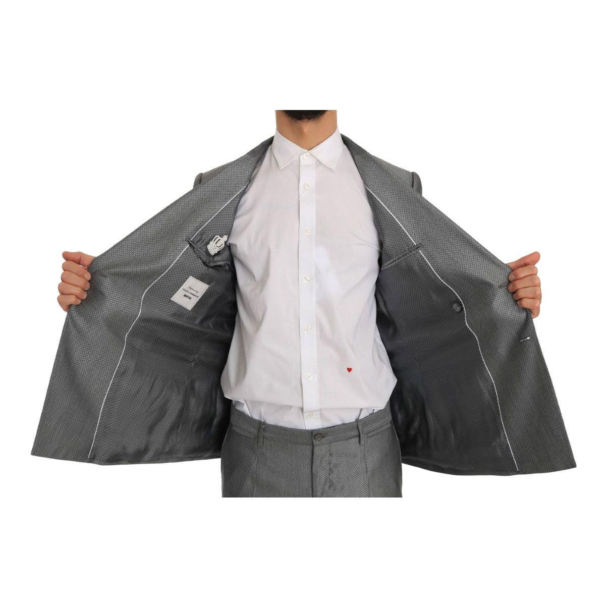 Dolce & Gabbana Black Stretch Crystal Bee Slim Fit Suit