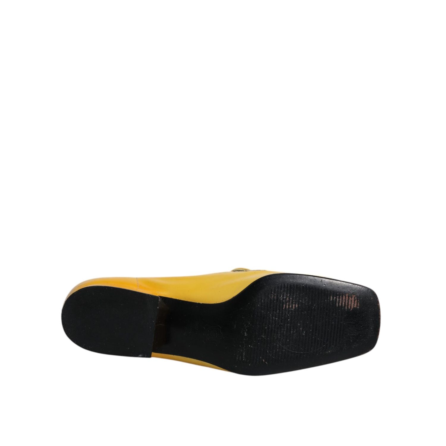 Dolce & Gabbana Yellow Leather Logo Plaque Slip On Mocassin Shoes