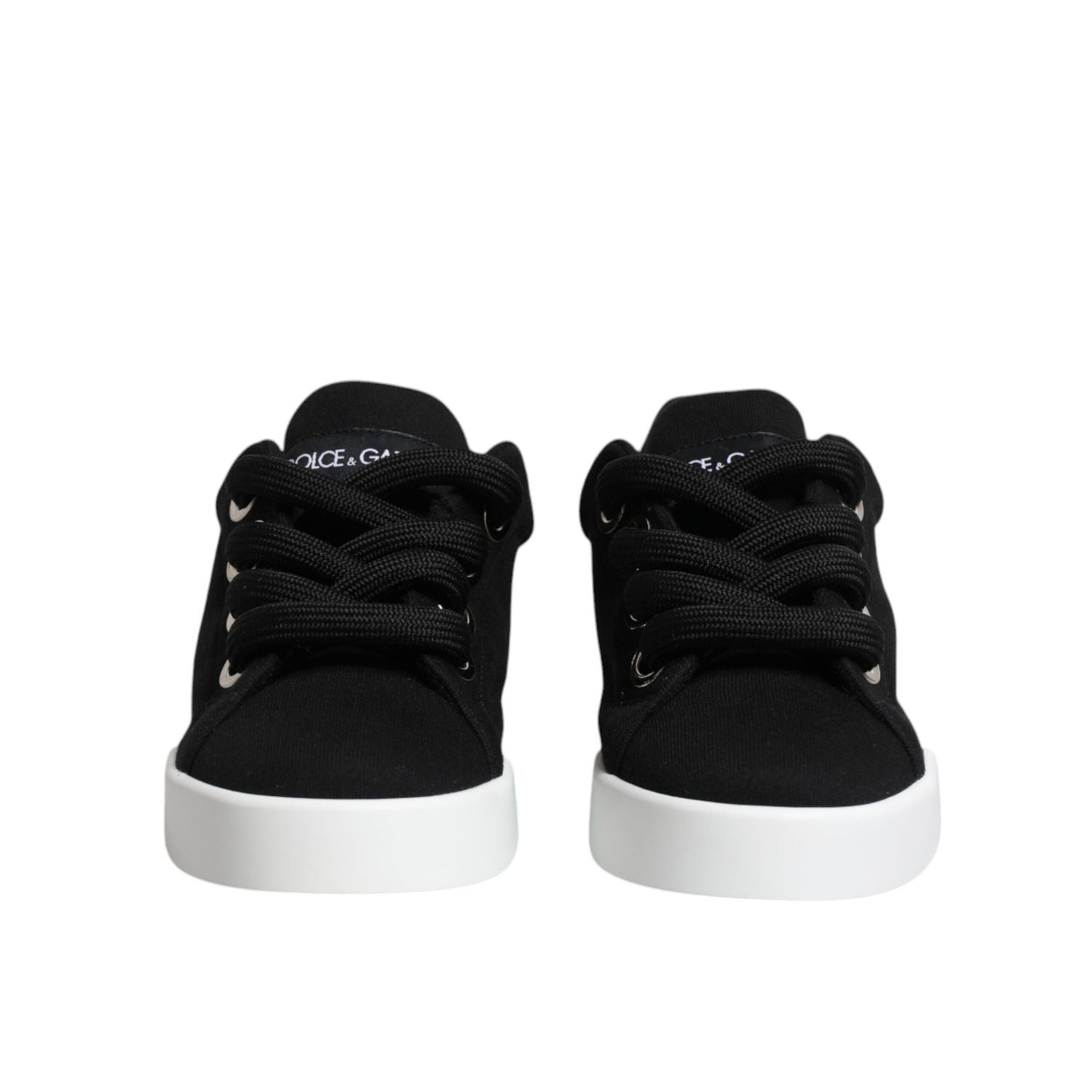Dolce & Gabbana Black Portofino Low Top Sneakers Shoes