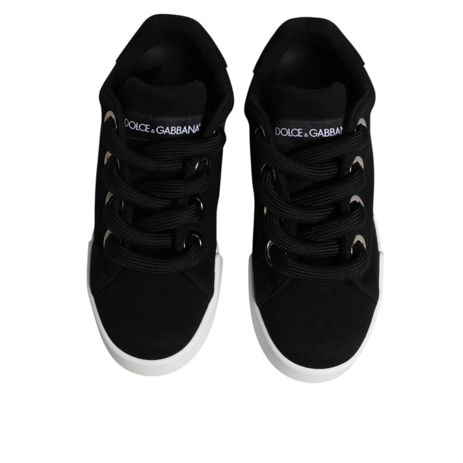 Dolce & Gabbana Black Portofino Low Top Sneakers Shoes