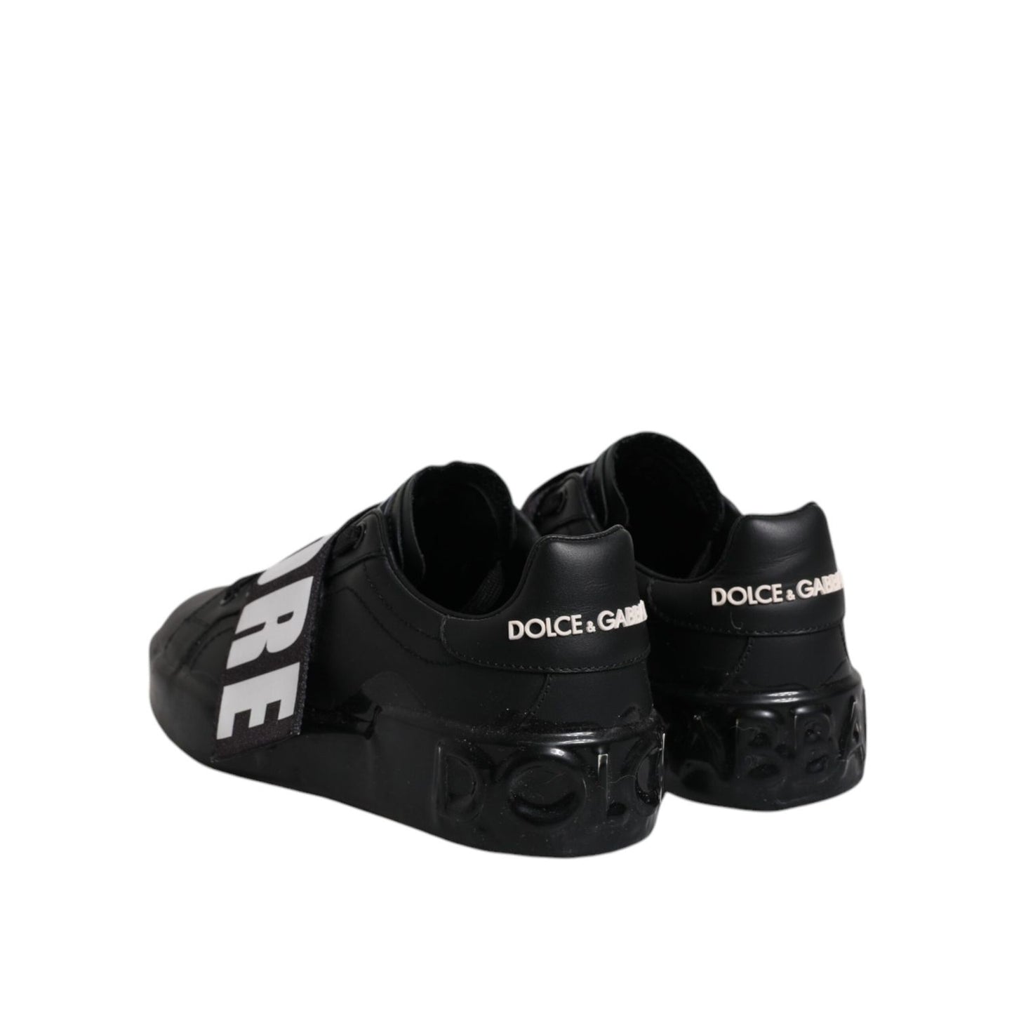 Dolce & Gabbana Black D&G AMORE Low Top Sneakers Shoes
