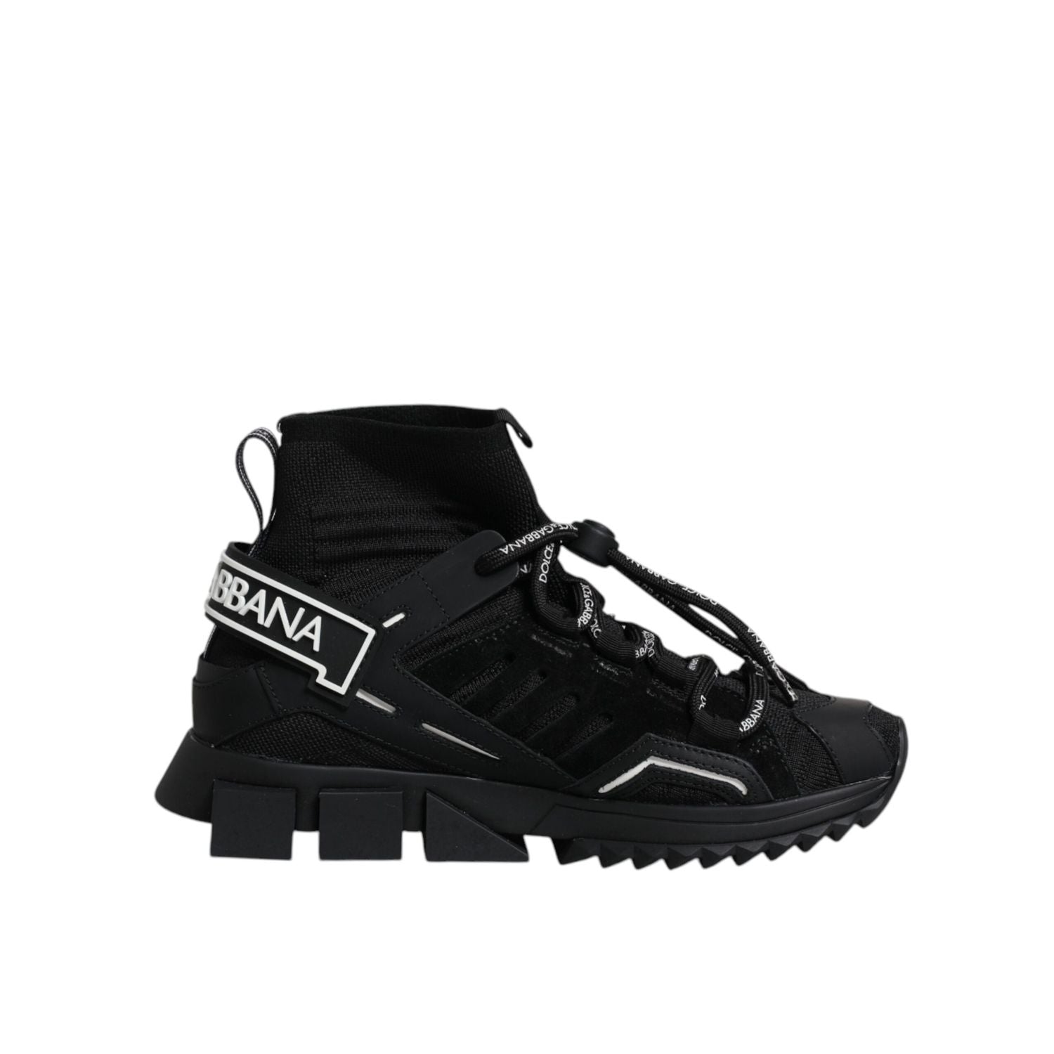 Dolce & Gabbana Black Sorrento Socks Logo Sneakers Shoes