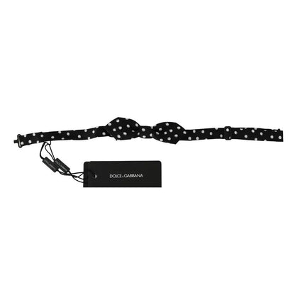 Dolce & Gabbana Black Polka Dots Adjustable Neck Bow Tie
