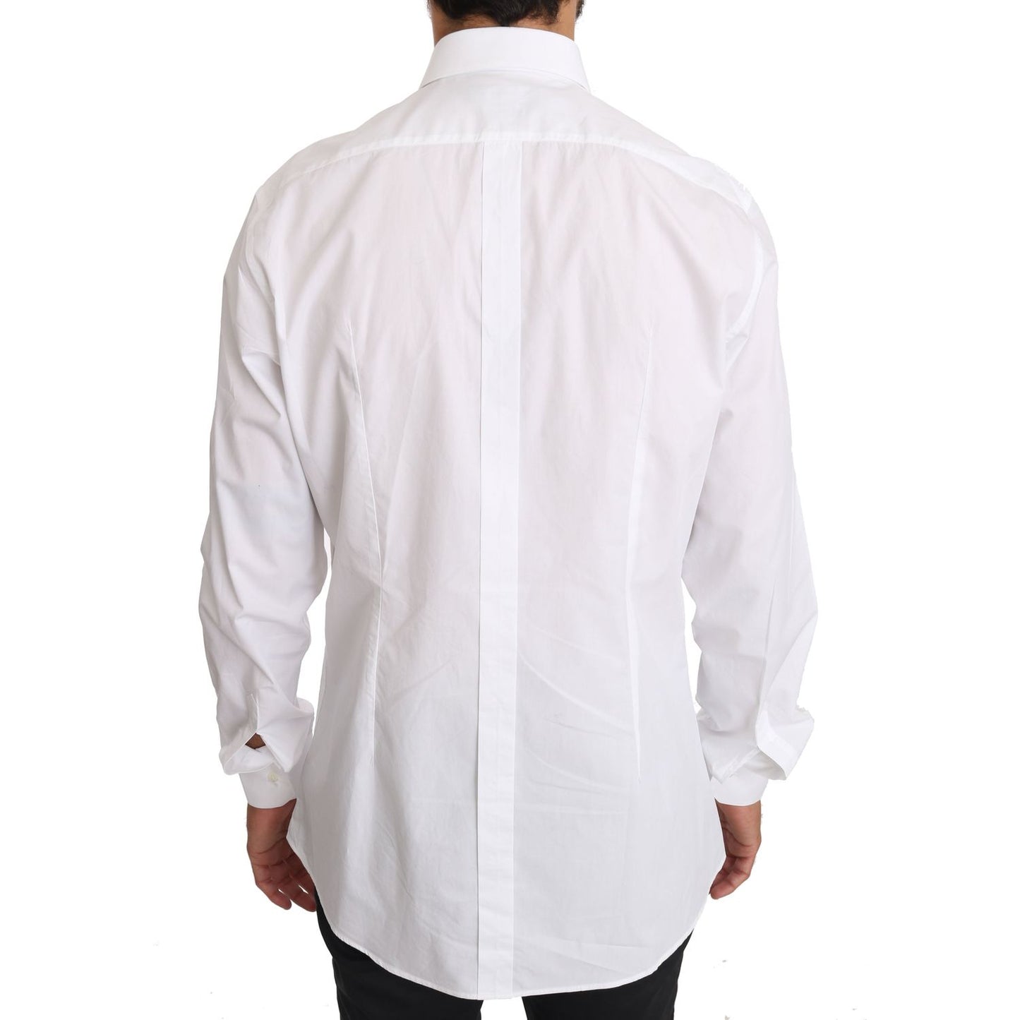 Dolce & Gabbana White Cotton GOLD Dress Shirt MAN SHIRTS