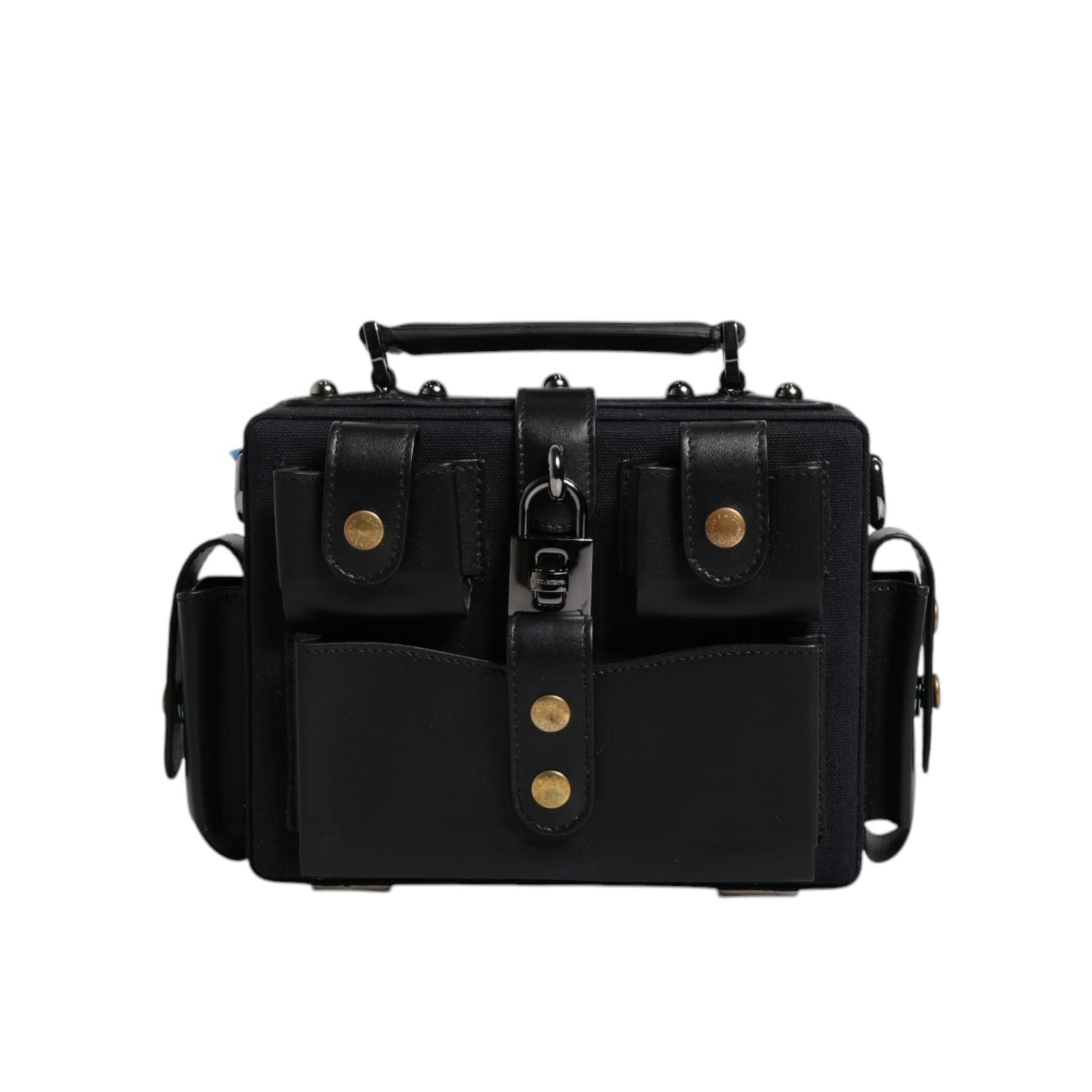 Dolce & Gabbana Black Leather Crossbody Top Handle Bag
