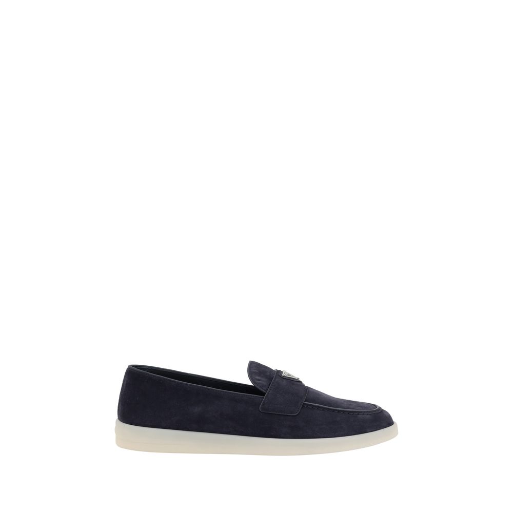 Prada Blue Rubber Slip-On Loafers