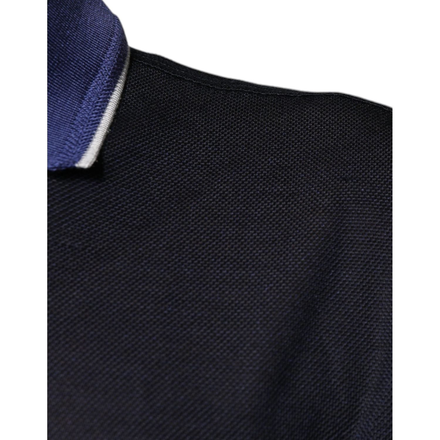 Dolce & Gabbana Blue Silk Collared Short Sleeves Polo T-shirt