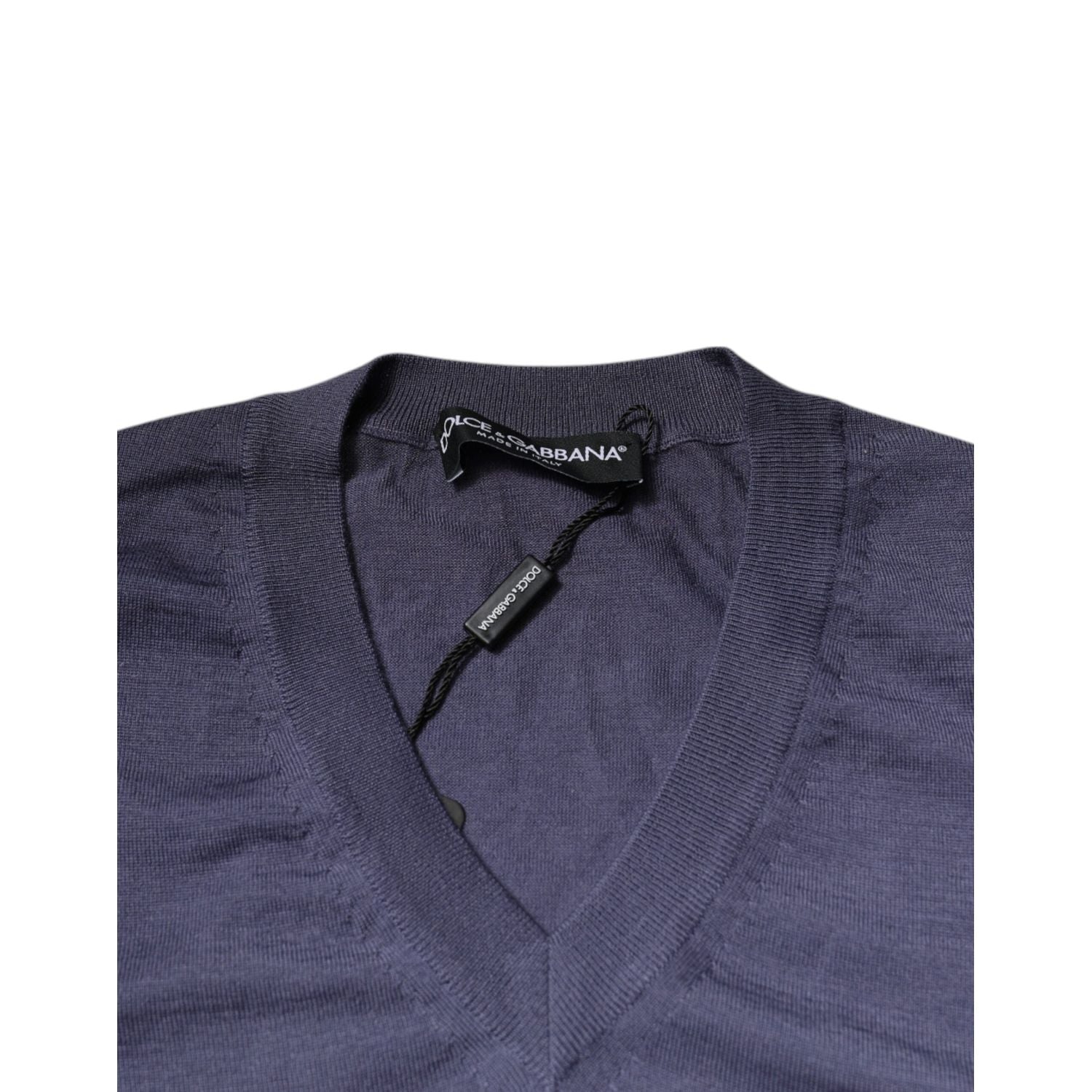 Dolce & Gabbana Gray Cashmere V-neck Men Pullover Sweater