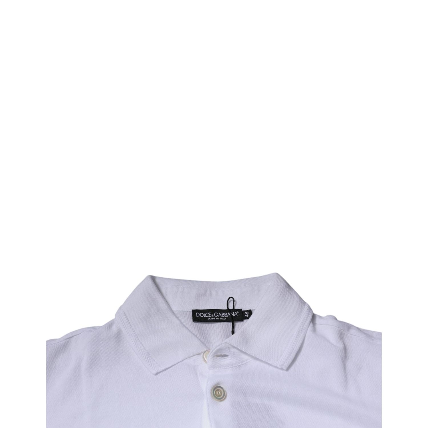 Dolce & Gabbana White Collared Short Sleeves Polo T-shirt